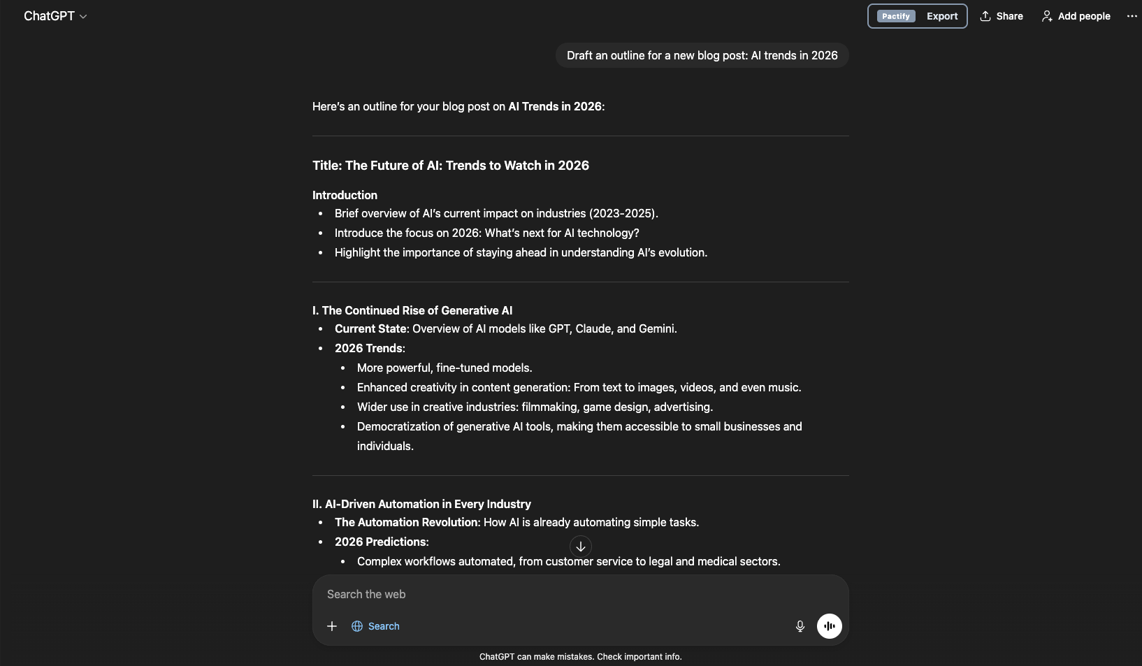 Step 1: AI conversation with ChatGPT, Claude or Gemini